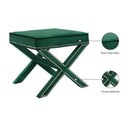  Color_Green -- Nixon Green Velvet Upholstered Stool IMAGE 5