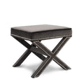  Color_Grey -- Nixon Grey Velvet Upholstered Stool IMAGE 1