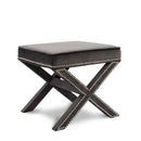  Color_Grey -- Nixon Grey Velvet Upholstered Stool IMAGE 1
