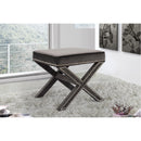  Color_Grey -- Nixon Grey Velvet Upholstered Stool IMAGE 2