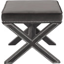  Color_Grey -- Nixon Grey Velvet Upholstered Stool IMAGE 3