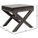  Color_Grey -- Nixon Grey Velvet Upholstered Stool IMAGE 4