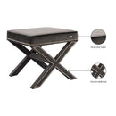  Color_Grey -- Nixon Grey Velvet Upholstered Stool IMAGE 5