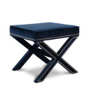  Color_Navy -- Nixon Navy Velvet Upholstered Stool IMAGE 1
