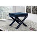  Color_Navy -- Nixon Navy Velvet Upholstered Stool IMAGE 2