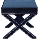  Color_Navy -- Nixon Navy Velvet Upholstered Stool IMAGE 3