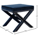  Color_Navy -- Nixon Navy Velvet Upholstered Stool IMAGE 4