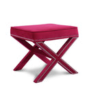  Color_Pink -- Nixon Pink Velvet Upholstered Stool IMAGE 1