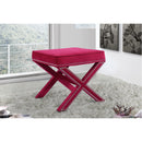  Color_Pink -- Nixon Pink Velvet Upholstered Stool IMAGE 2