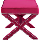  Color_Pink -- Nixon Pink Velvet Upholstered Stool IMAGE 3