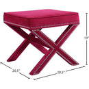  Color_Pink -- Nixon Pink Velvet Upholstered Stool IMAGE 4