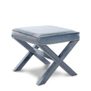  Color_Sky Blue -- Nixon Sky Blue Velvet Upholstered Stool IMAGE 1