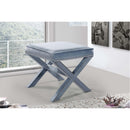  Color_Sky Blue -- Nixon Sky Blue Velvet Upholstered Stool IMAGE 2