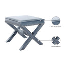  Color_Sky Blue -- Nixon Sky Blue Velvet Upholstered Stool IMAGE 4