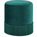  Color_Green -- Meridian Teddy Velvet Upholstered Stool IMAGE 1