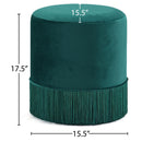  Color_Green -- Meridian Teddy Velvet Upholstered Stool IMAGE 3