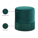  Color_Green -- Meridian Teddy Velvet Upholstered Stool IMAGE 4