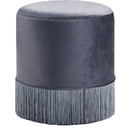  Color_Grey -- Teddy Grey Velvet Upholstered Stool IMAGE 1