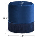  Color_Navy -- Teddy Navy Velvet Upholstered Stool IMAGE 3
