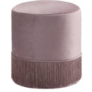  Color_Pink -- Teddy Pink Velvet Upholstered Stool IMAGE 1