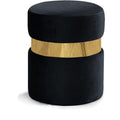  Color_Black/ Gold -- Meridian Hailey Velvet Upholstered Stool IMAGE 1