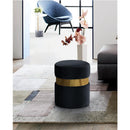  Color_Black/ Gold -- Meridian Hailey Velvet Upholstered Stool IMAGE 2