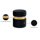  Color_Black/ Gold -- Meridian Hailey Velvet Upholstered Stool IMAGE 4
