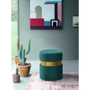  Color_Gold/ Green -- Hailey Green Velvet Upholstered Stool IMAGE 2