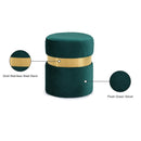  Color_Gold/ Green -- Hailey Green Velvet Upholstered Stool IMAGE 4