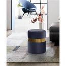  Color_Gold/ Grey -- Hailey Grey Velvet Upholstered Stool IMAGE 2