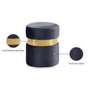  Color_Gold/ Grey -- Hailey Grey Velvet Upholstered Stool IMAGE 4