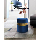  Color_Gold/ Navy -- Hailey Navy Velvet Upholstered Stool IMAGE 2