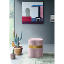  Color_Gold/ Pink -- Hailey Pink Velvet Upholstered Stool IMAGE 2