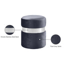  Color_Chrome/ Grey -- Hailey Grey Velvet Upholstered Stool IMAGE 4