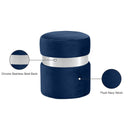  Color_Chrome/ Navy -- Hailey Navy Velvet Upholstered Stool IMAGE 4