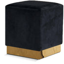  Color_Black/ Gold -- Meridian Jax Velvet Upholstered Stool IMAGE 1