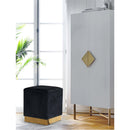  Color_Black/ Gold -- Meridian Jax Velvet Upholstered Stool IMAGE 2