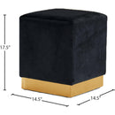  Color_Black/ Gold -- Meridian Jax Velvet Upholstered Stool IMAGE 3