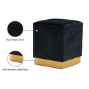  Color_Black/ Gold -- Meridian Jax Velvet Upholstered Stool IMAGE 4
