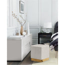  Color_Cream/ Gold -- Jax Cream Velvet Upholstered Stool IMAGE 2