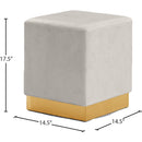  Color_Cream/ Gold -- Jax Cream Velvet Upholstered Stool IMAGE 3