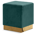  Color_Gold/ Green -- Jax Green Velvet Upholstered Stool IMAGE 1