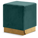  Color_Gold/ Green -- Jax Green Velvet Upholstered Stool IMAGE 1