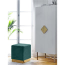  Color_Gold/ Green -- Jax Green Velvet Upholstered Stool IMAGE 2