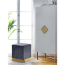  Color_Gold/ Grey -- Jax Grey Velvet Upholstered Stool IMAGE 2
