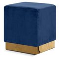  Color_Gold/ Navy -- Jax Navy Velvet Upholstered Stool IMAGE 1