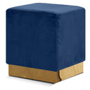  Color_Gold/ Navy -- Jax Navy Velvet Upholstered Stool IMAGE 1