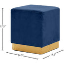  Color_Gold/ Navy -- Jax Navy Velvet Upholstered Stool IMAGE 3