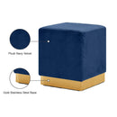  Color_Gold/ Navy -- Jax Navy Velvet Upholstered Stool IMAGE 4