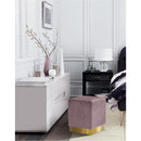  Color_Gold/ Pink -- Jax Pink Velvet Upholstered Stool IMAGE 2